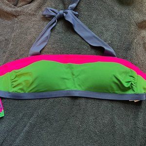 Boden Santorini Bikini Top - Pink/Green/Navy (Never worn)